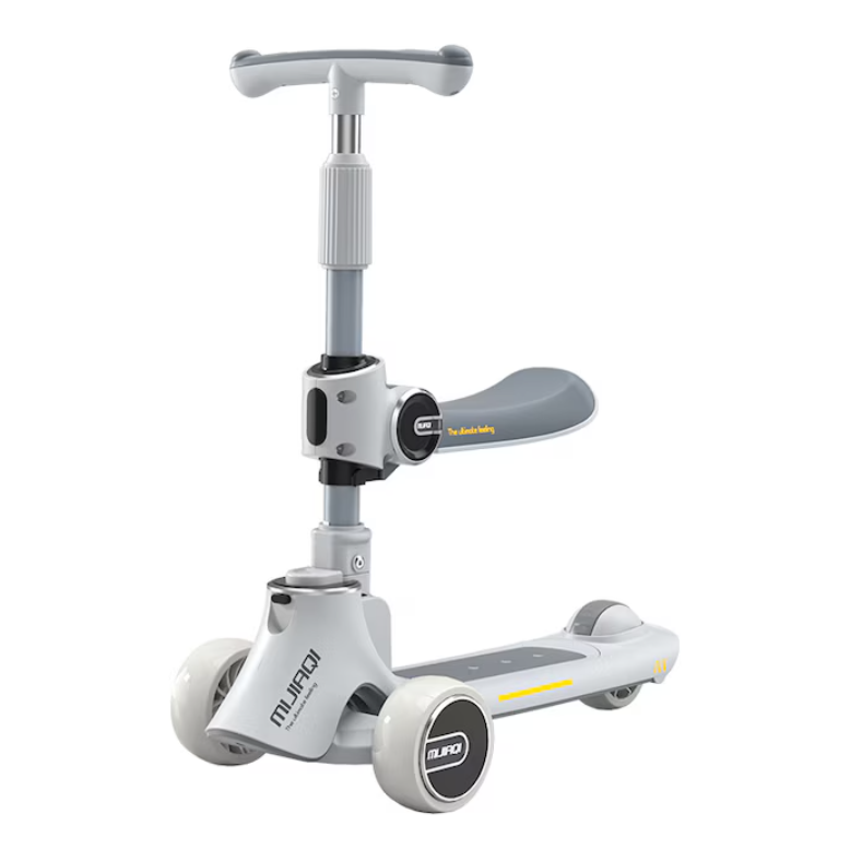 Trotineta 3 In 1, At Performance, Pentru Copii, Ghidon Reglabil Pe Inaltime, Imbunatatit, Scaun Detasabil, 3 Roti Led, Punte Antialunecare, Albastru